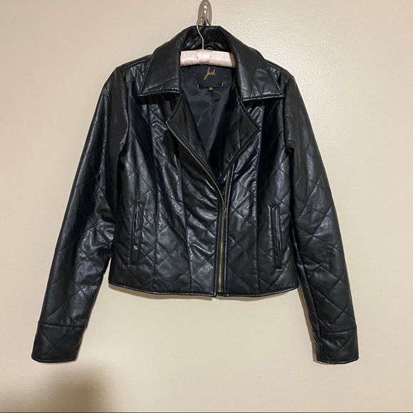 Jack by BB Dakota Jackets & Blazers - Jack by BB Dakota Women's Wandella Quilted Leather Black Jacket size Medium